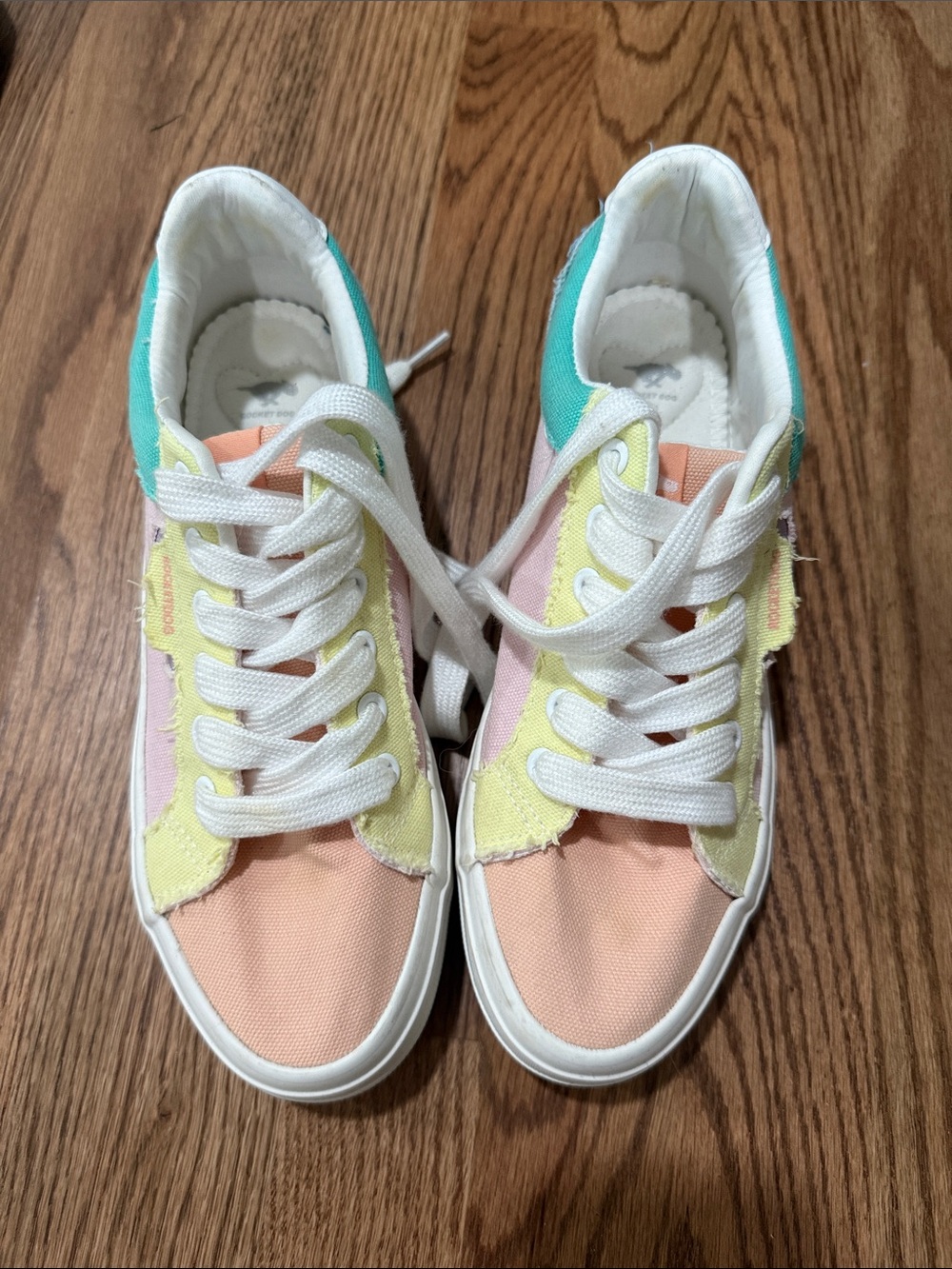 Rocket Dog Girls' Pastel Canvas Sneakers - Peach, Yellow, Pink & Teal